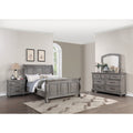 Traditional Style 4Pc Bed Set 3 Panel Headboard Light Gray Finish Bedroom Furniture