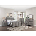 Traditional Style Bed Set Metal Handles Bun Feet Light Gray Finish