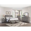 Traditional Style Bed Set Underbed Drawers Light Gray Finish Bedroom Furniture