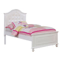 Traditional Style Full Bed With Button Tufted Camelback Headboard White
