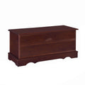 Traditional Style Lift Top Wooden Chest With Locking Lid Dark Brown