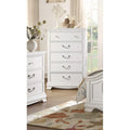 Traditional Style Wooden Chest With 5 Drawers White