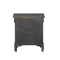 Traditional Style Wooden Nightstand With Two Drawers And Metal Handles Dark Gray