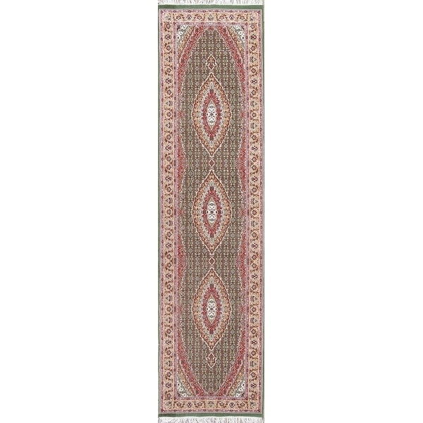 Traditional Tabriz Polyester Jute Oriental Persian Classic Rug