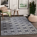 Traditional Trellis Grey Indoor Machine Made 6 X 9 Rectangle Area Rug 6 X 9