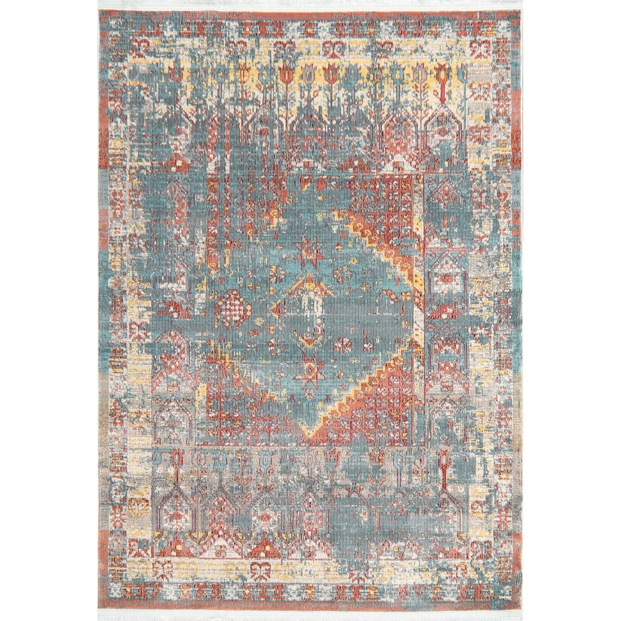 Vintage Style Distressed Heat Set Runner Rug 30 X 120 Runner