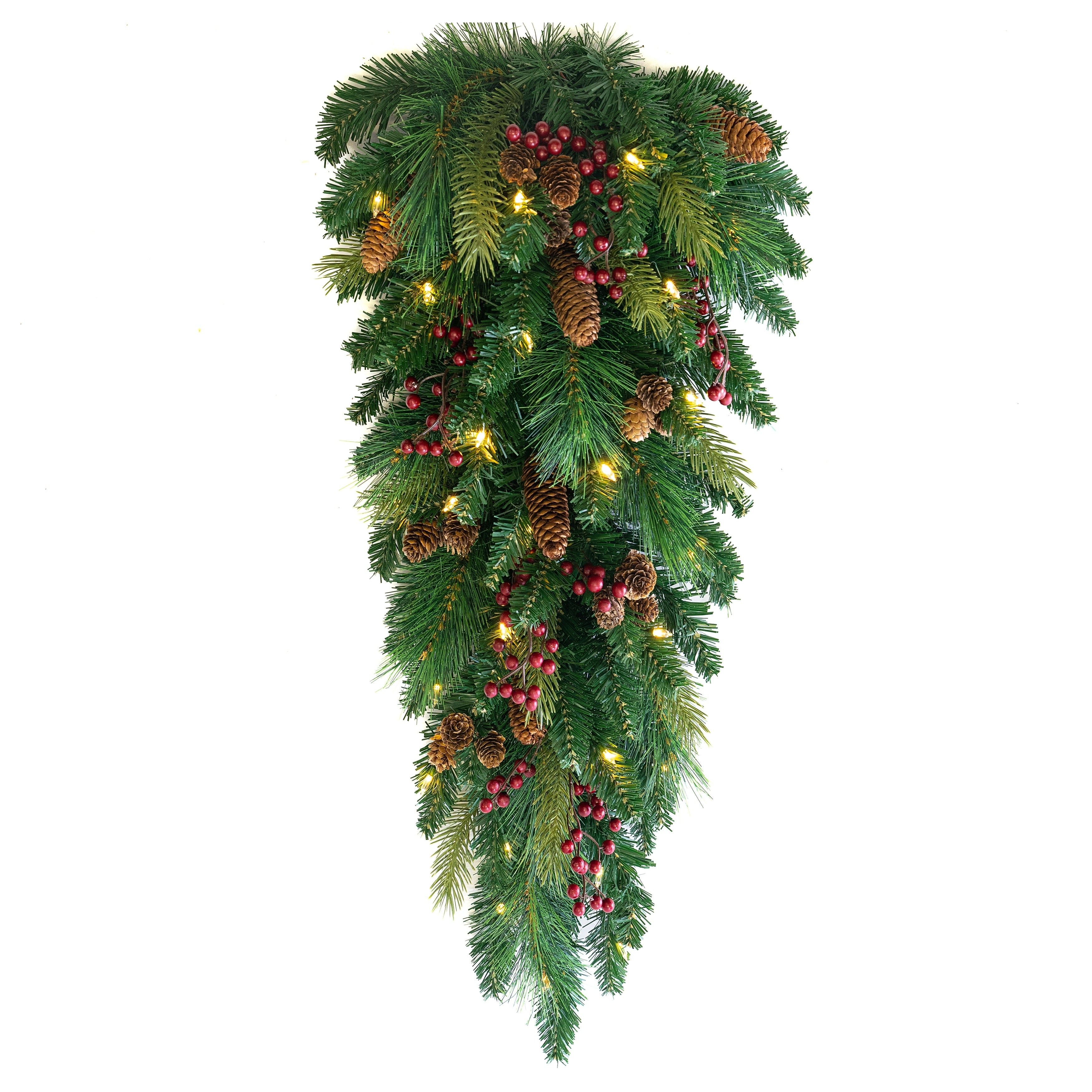 Traditional Woodland Berry B O Teardrop Warm White Multi Led Lights 30