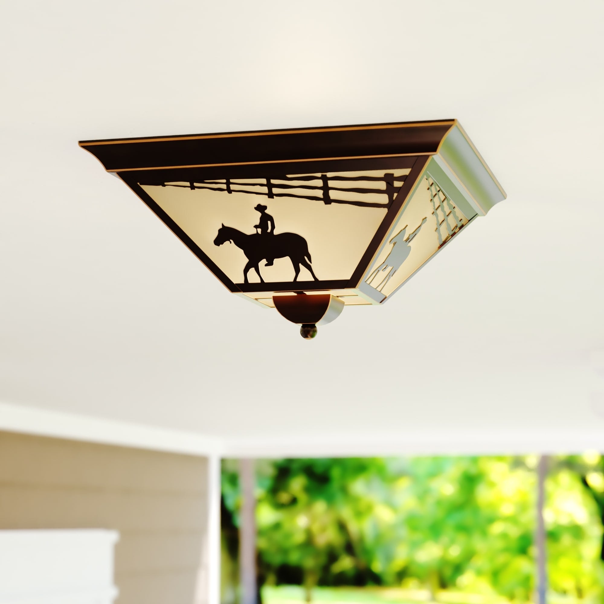 Vaxcel Trail 14 Outdoor Flushmount Burnished Bronze