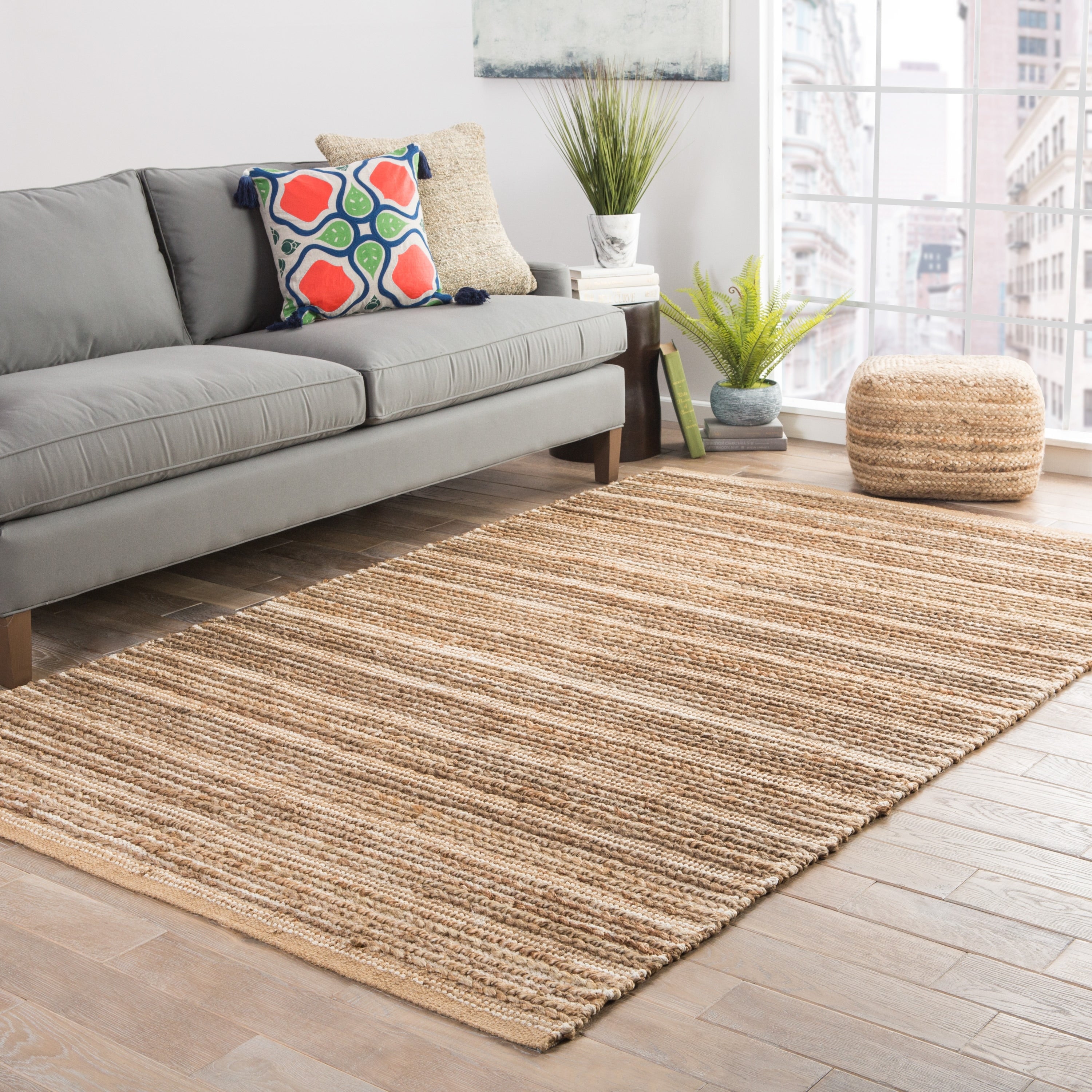 Trainor Natural Solid Tan White Area Rug 26 X 4 26 X4
