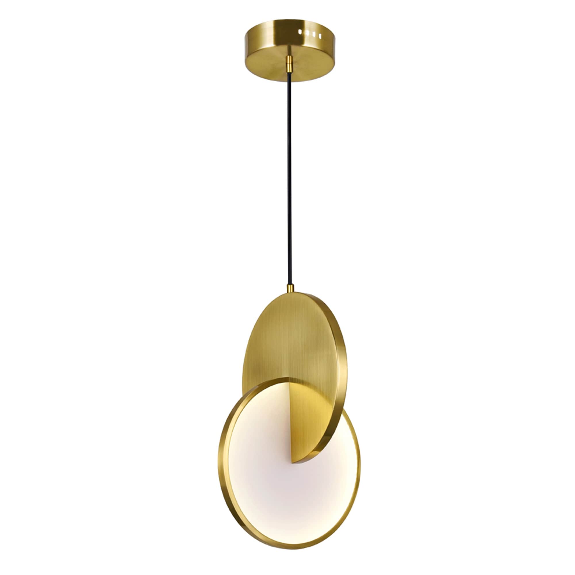 Tranche Led Mini Pendant With Brushed Brass Finish 10 In