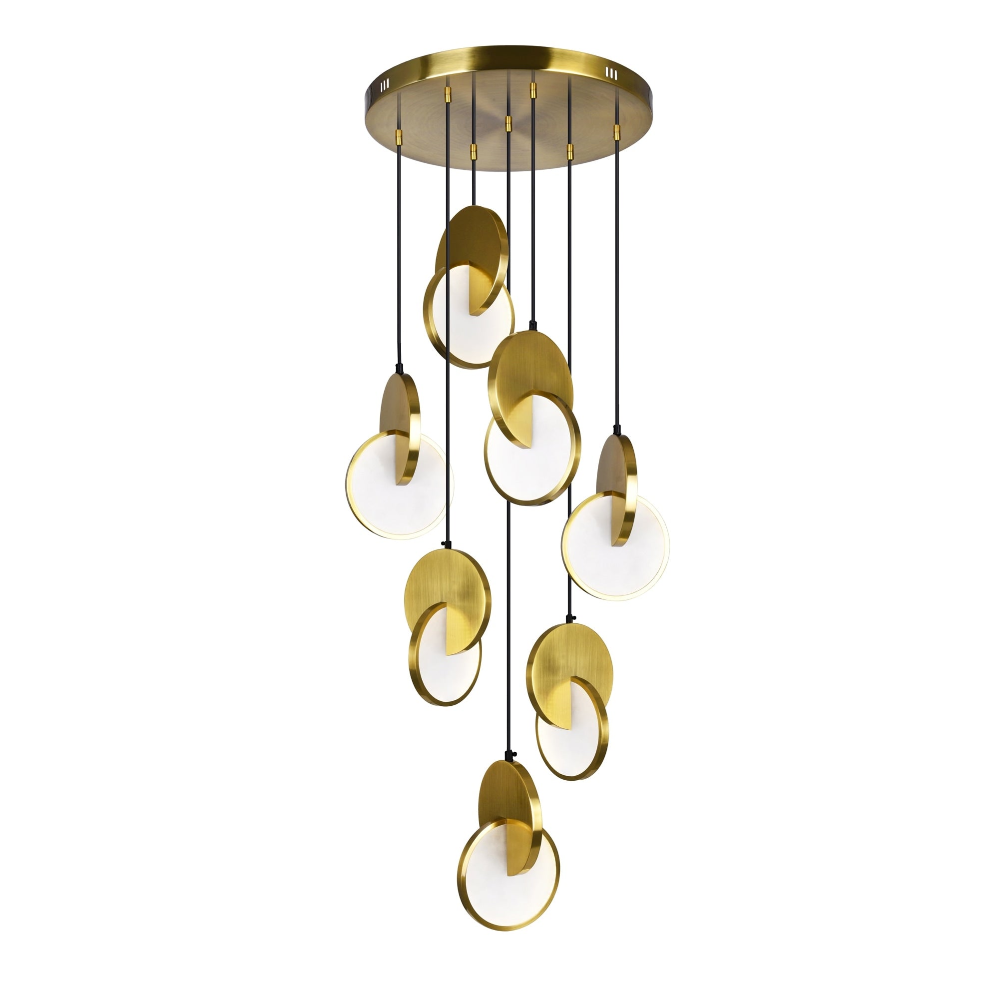 Tranche Led Pendant With Brushed Brass Finish 24 In