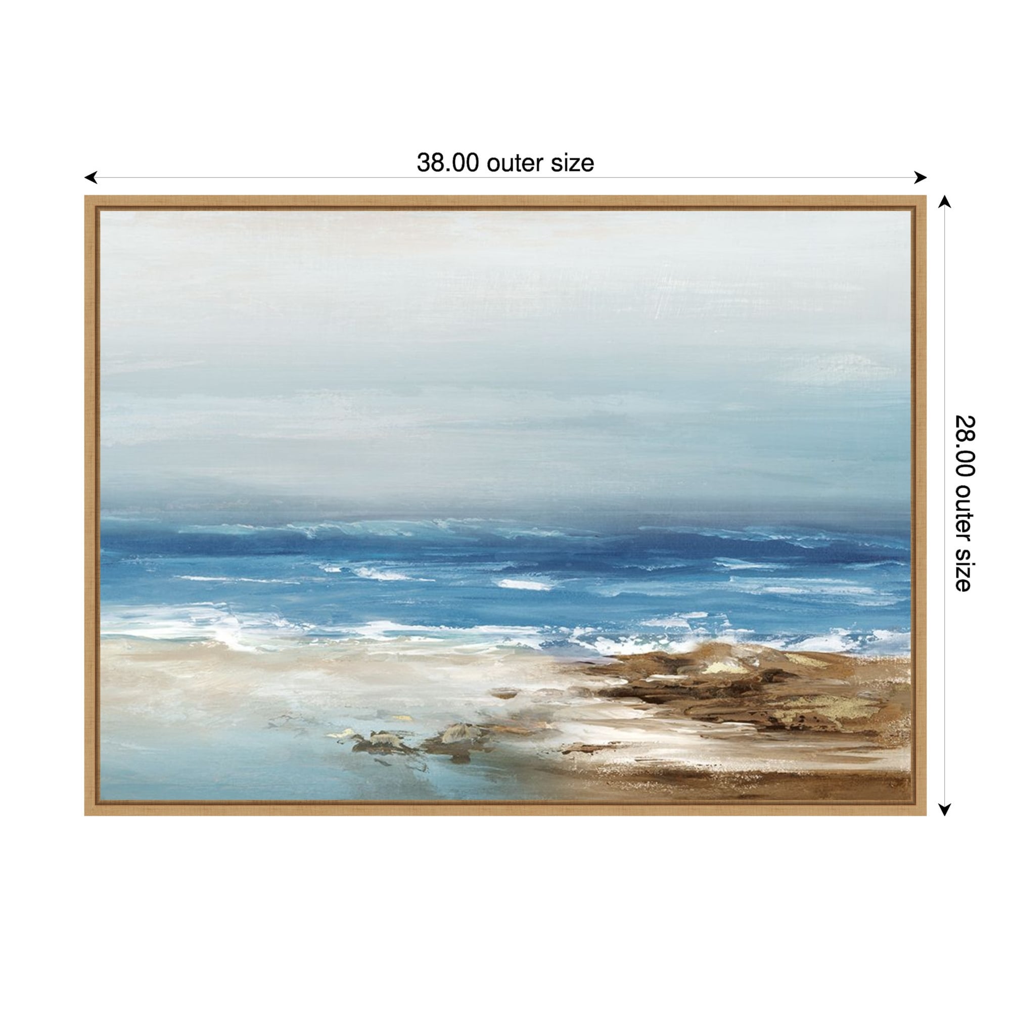 Tranquil Ocean Horizon Ii By Pi Studio Framed Canvas Wall Art Print