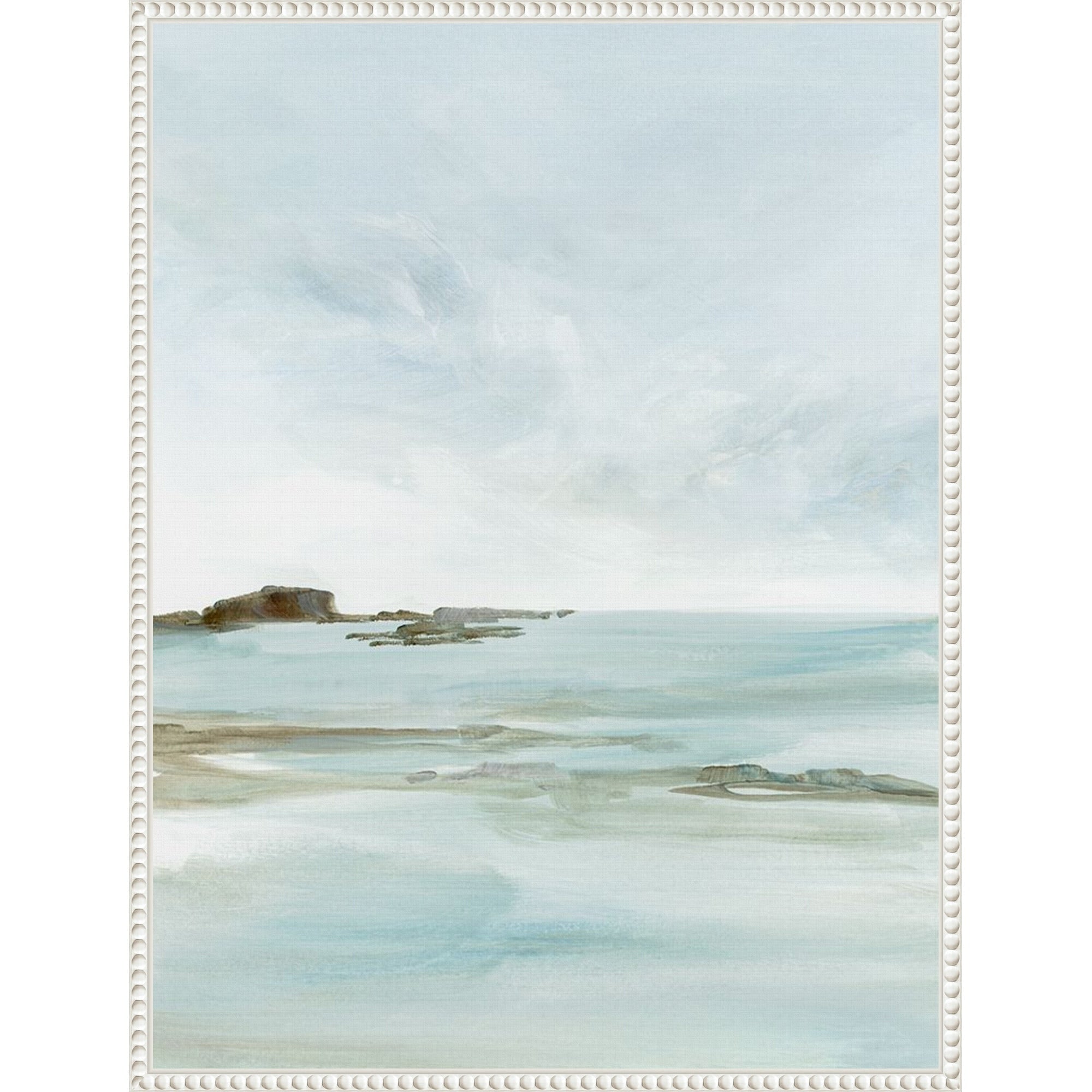Tranquil Seascape With Distant Horizon I By Hazel J Framed Canvas Wall Art