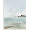 Tranquil Seascape With Distant Horizon Ii By Hazel J Framed Canvas Wall Art