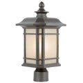 Trans Globe Lighting 5823 San Miguel 1 Light 13 1 2 Tall Outdoor Single Head Post Light With Tea Stained Linen Glass Shade
