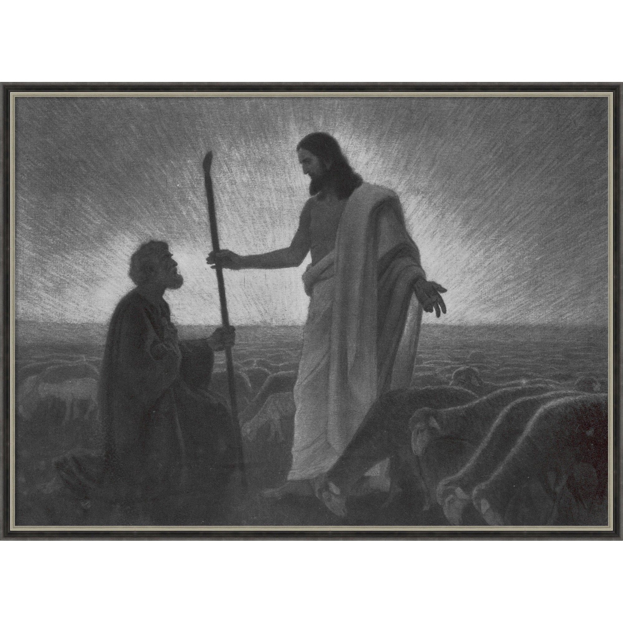 Transfer Of The Shepherds Office By Gebhard Fugel Framed Mounted Canvas Wall Art Print