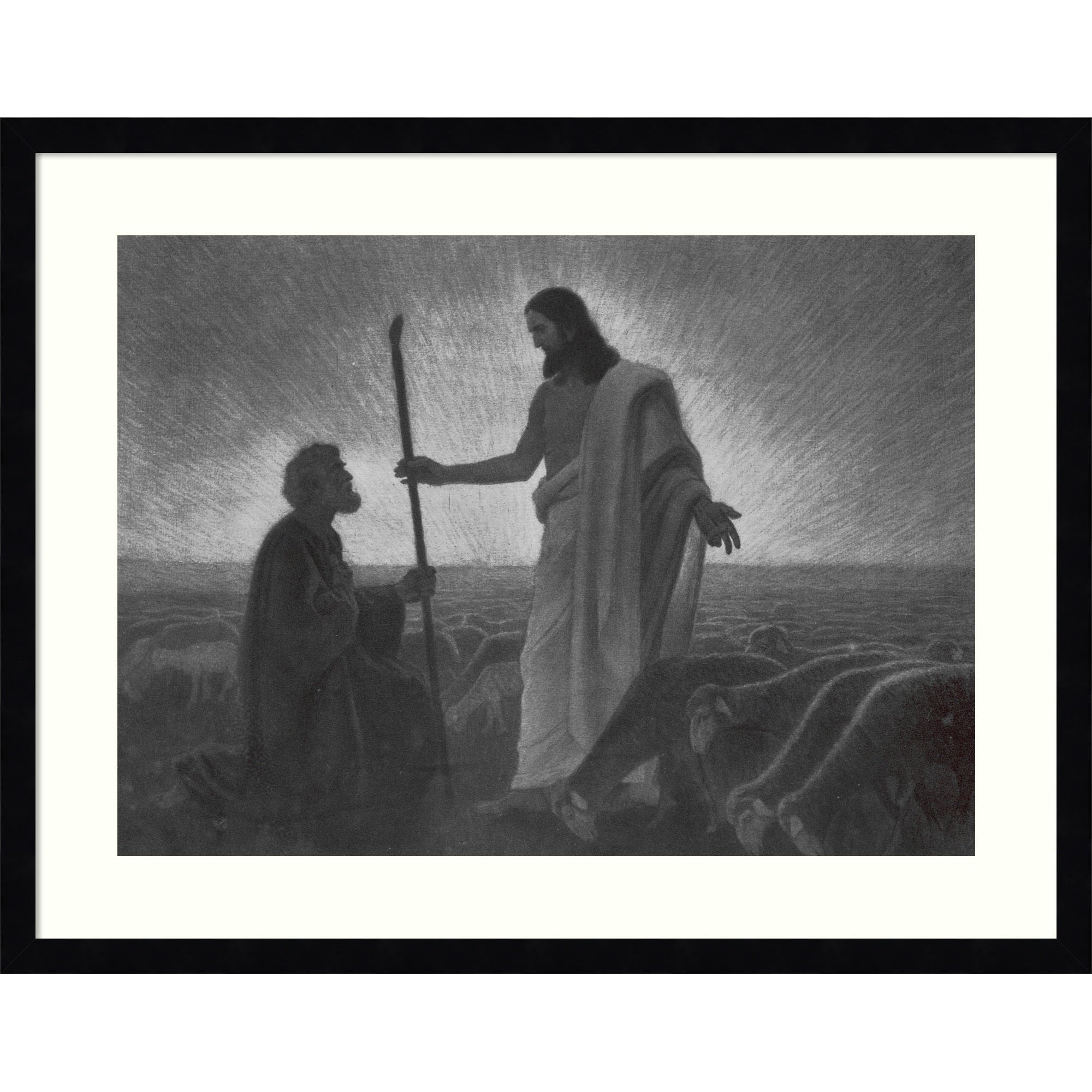 Transfer Of The Shepherds Office By Gebhard Fugel Wood Framed Wall Art Print