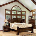 Transitional 3Pc Wooden Decorative Bed Nightstand Chest Bedroom Set Cherry Finish