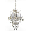 4 Light Wet White Crystal Chandelier