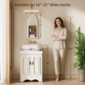 Transitional Arch Distressed White Wood Frame Wall Mirror