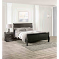 Transitional Black Finish Solid Wood Bedroom Furniture Set 3Pc