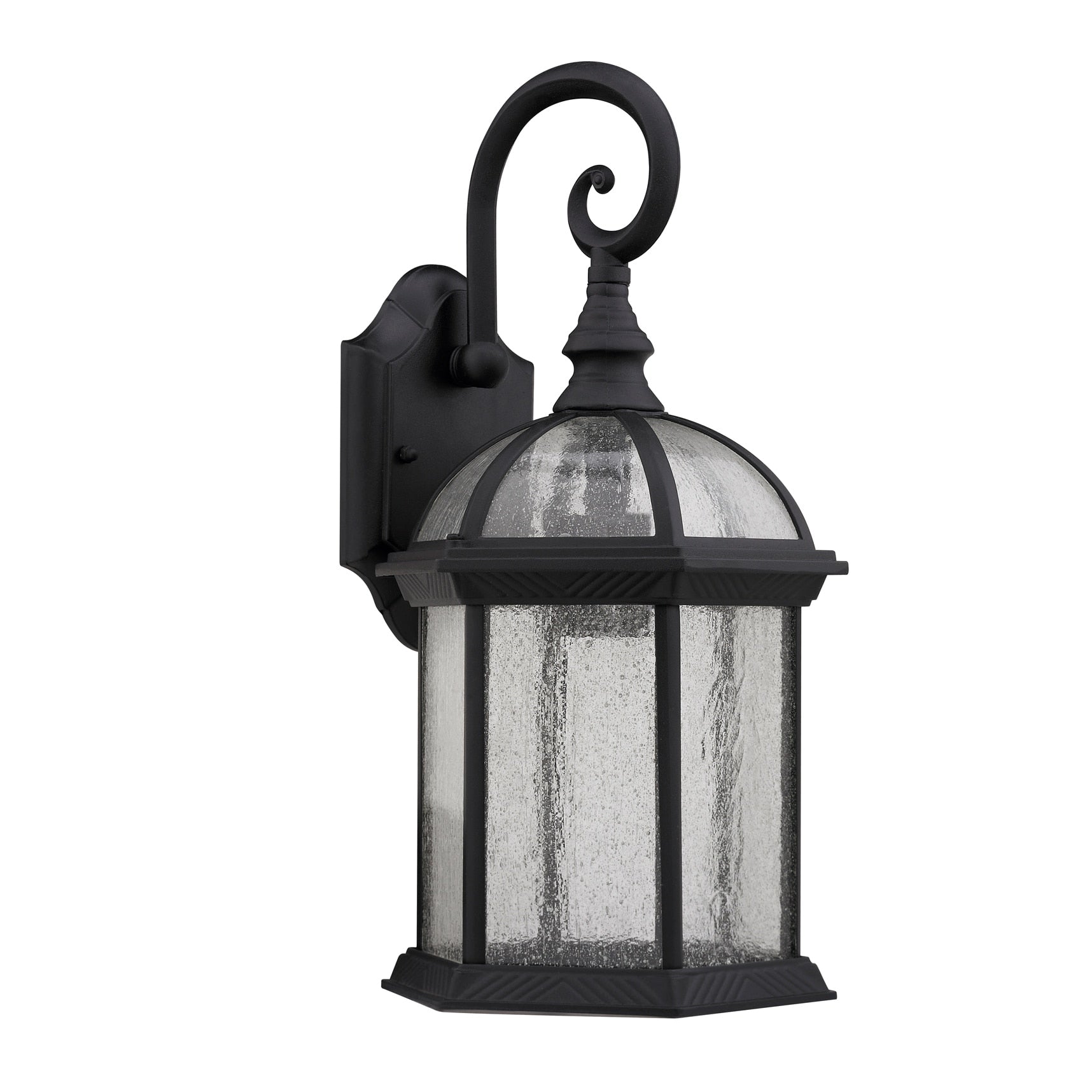 Chloe Transitional 1 Light Black Outdoor Glass Wall Fixture