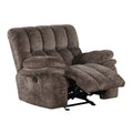 Transitional Brown Fully Upholstered 1Pc Glider Recliner Chair