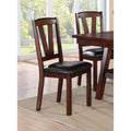 Transitional Dining Chairs Upholstered Seat Walnut Finish