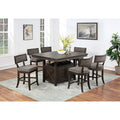 Transitional Dining Set 7Pc Counter Height Under Table Drawers Espresso Finish