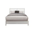 Transitional Eastern King Size Wooden Bed With Slat Back Headboard White