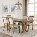 Transitional Extendable Wooden Dining Table With Trestle Base Brown
