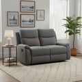 Transitional Faux Leather Living Room Reclining Loveseat