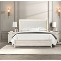 Transitional Gray Finish Led Bed 2X Nightstands Bedroom Set 3Pc