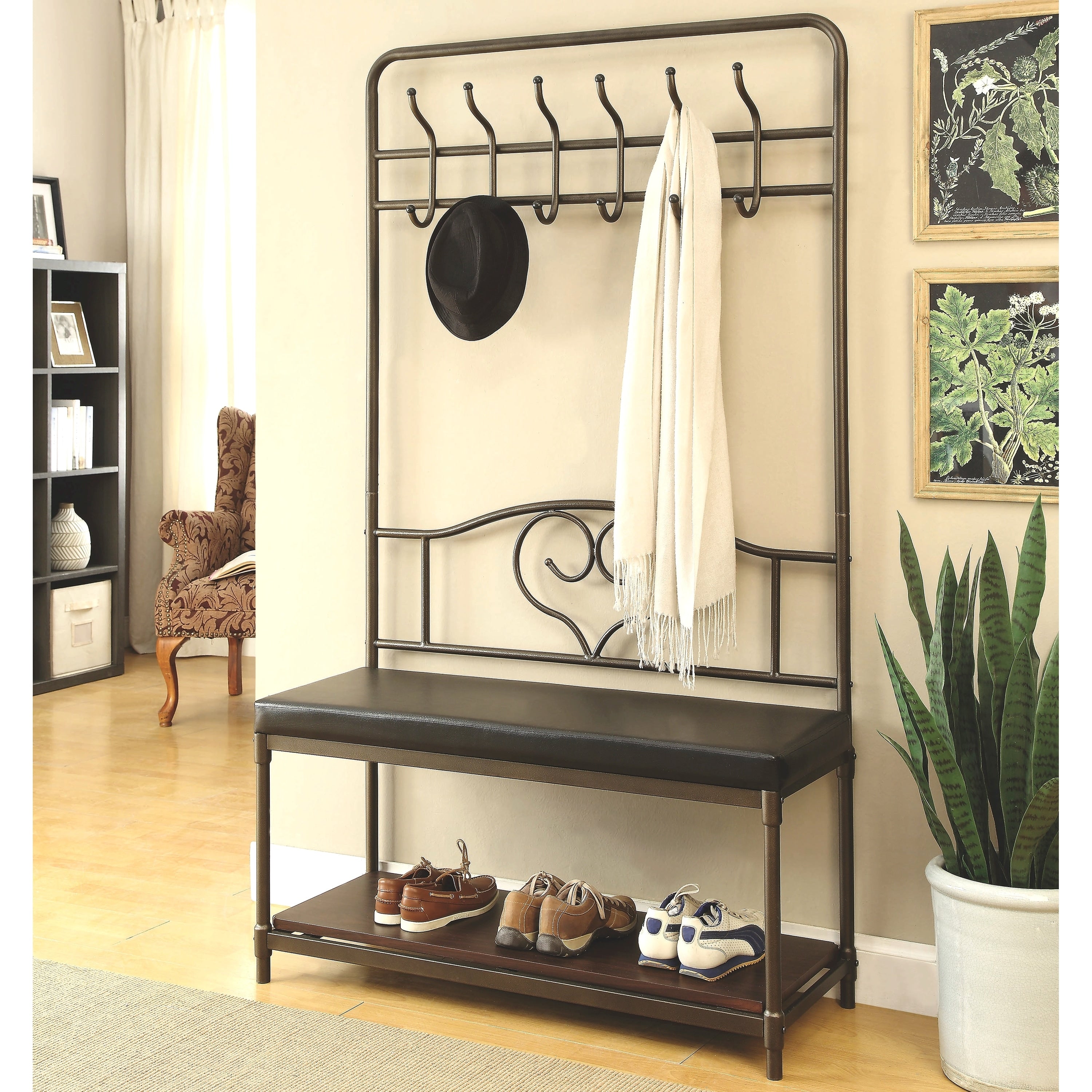 Copper Grove Acarigua Tree Coat Rack With Bench And Shoe Shelf