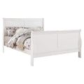 Transitional Panel Design Sleigh Twin Size Bed White
