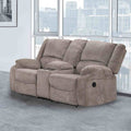 Transitional Pillow Top Arms 1Pc Recliner Loveseat Cup Holders Mocha Finish