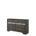 Transitional Style 9 Drawer Wooden Dresser With Bracket Feet Gray
