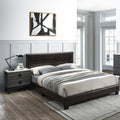 Transitional Style Brown Finish 3Pc Bed 2X Nightstand Set Adustable Headboard
