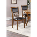 Transitional Style Dining Chairs Walnut Finish Padded Seat And Backrest