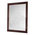 Transitional Style Mirror With Raised Wooden Frame Brown And Silver