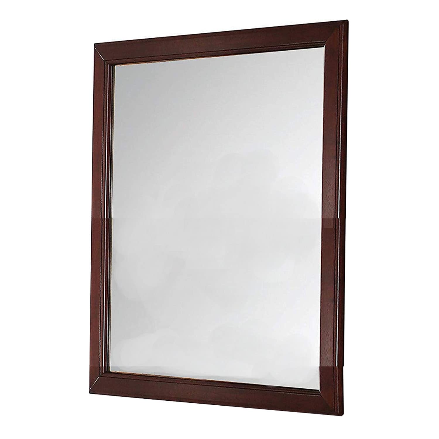Transitional Style Mirror With Raised Wooden Frame Brown And Silver