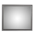 Transitional Style Rectangular Molded Mirror With Wooden Frame Gray