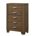 Transitional Style Wooden Chest With 2 Drawers And Metal Handles Brown