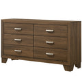 Transitional Style Wooden Dresser With 2 Drawers And Metal Handles Brown