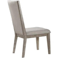 Transitional Style Wooden Side Chair With Fabric Upholstery Set Of 2 Gray Oak