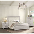 Transitional Upholstered Headboard Bed Nightstand Chest 3Pc Bedroom Set