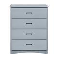 Transitional Wooden Chest With 4 Drawers And Recessed Handles Gray