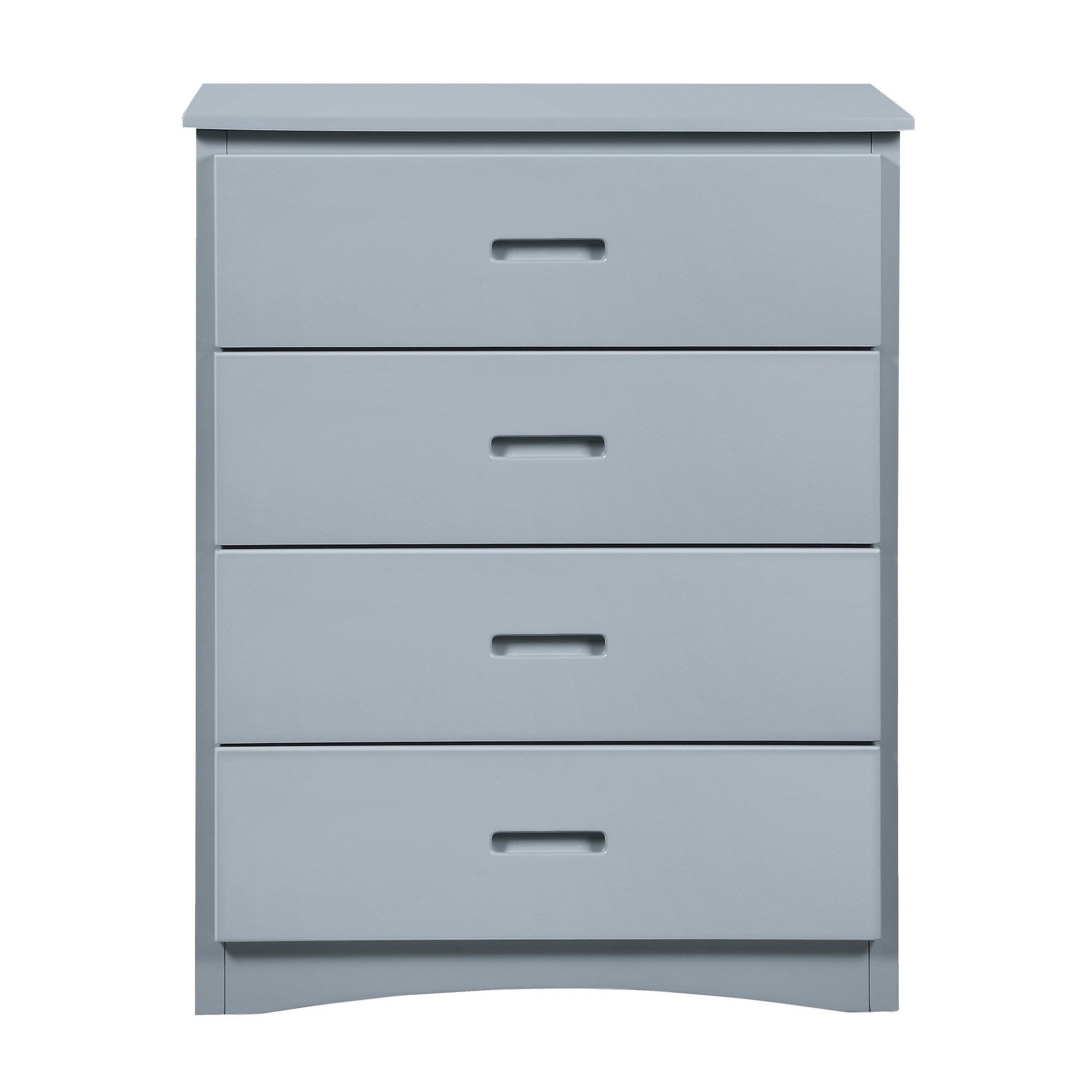 Transitional Wooden Chest With 4 Drawers And Recessed Handles Gray