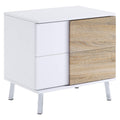 Transitional Wooden Dual Tone End Table With 2 Drawers White And Brown