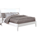 Transitional Wooden Full Bed With Round Tapered Legs And Headboard White